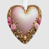 美しいハートオーナメント – 完璧なホリデーギフト オーナメント (正面)