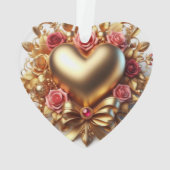 美しいハートオーナメント – 完璧なホリデーギフト オーナメント (裏面)