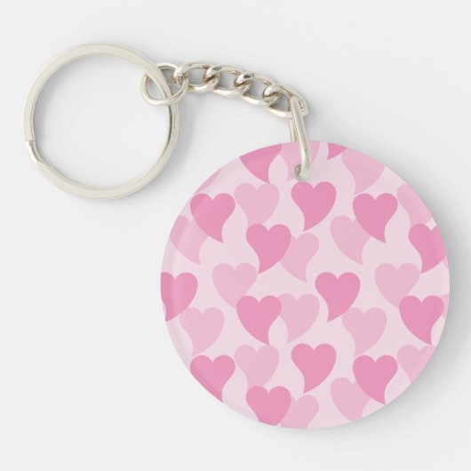 美しいハートシームレスパターン キーホルダー (正面)