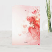 美しいハートデコレーションIピンクバレンタインデー カード (裏面)