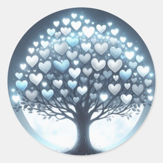 美しいハート型の木のシール ラウンドシール (正面)
