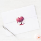 美しいハート型の木のシール ラウンドシール (封筒)