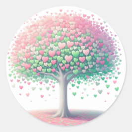 美しいハート型の木のシール ラウンドシール