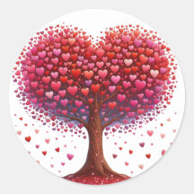美しいハート型の木のシール
