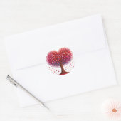 美しいハート型の木のシール ラウンドシール (封筒)