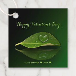 美しいハート状の水滴の葉ギフトラベル フェイバータグ