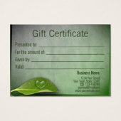 美しいハート状の水滴葉ギフトカード (裏面)