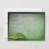 美しいハート状の水滴葉ギフトカード (裏面)