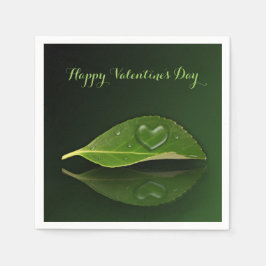 美しいハート状の水滴 スタンダードカクテルナプキン