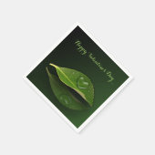 美しいハート状の水滴 スタンダードカクテルナプキン (角)