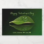 美しいハート状の水滴 フードラベル (シングルラベル)