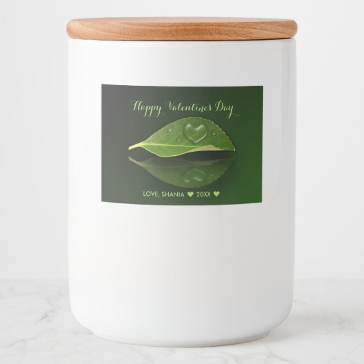 美しいハート状の水滴 フードラベル (正面)