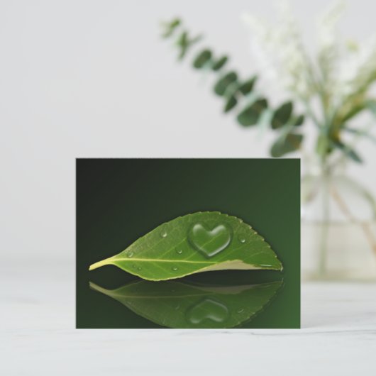 美しいハート状の水滴 ポストカード (スタンド正面)