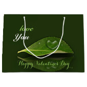 美しいハート状の水滴 ラージペーパーバッグ (正面)