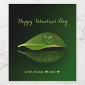 美しいハート状の水滴 ワインラベル (シングルラベル)