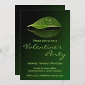 美しいハート状の水滴 招待状 (正面/裏面)