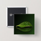 美しいハート状の水滴 缶バッジ (正面&裏面)