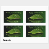 美しいハート状の水滴 長方形シール (シート)