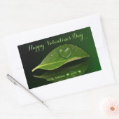 美しいハート状の水滴 長方形シール (封筒)