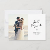 美しいハート結婚の台本の発表 サンキューカード (正面)