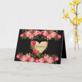 美しいハート パーソナライズされた カード (黄色い花)