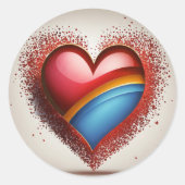 美しいハート ラウンドシール (正面)