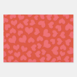 美しいハート ラッピングペーパーシート