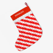 美しいハート ラージクリスマスストッキング (裏面 (吊り時))