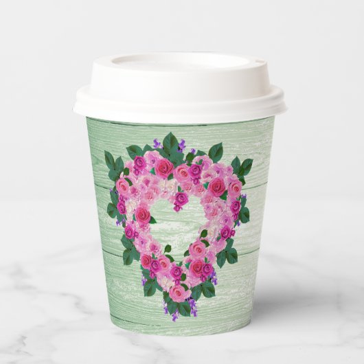 美しいハート 紙コップ (正面)