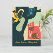 美しいハーピスト眠いスロススピーカ結婚ーズ 招待状 (スタンド正面)