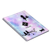 美しいバイオレットウォーター色銀河系ガールダイアリー ノートブック (右側)