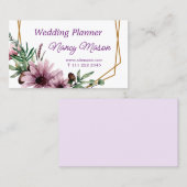 美しいバイオレットフラワーズウェディングプランナー 名刺 (正面/裏面)