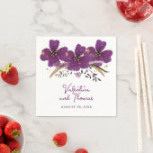 美しいバイオレット水彩花紙ナプキン スタンダードカクテルナプキン (インサイチュ)