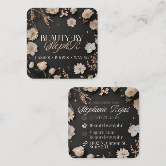 美しいバイステッカスタムフR注文正方形ビジネスC スクエア名刺 (正面/裏面)