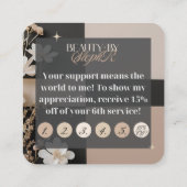 美しいバイステフRカスタムロイヤリティカード スクエア名刺 (裏面)