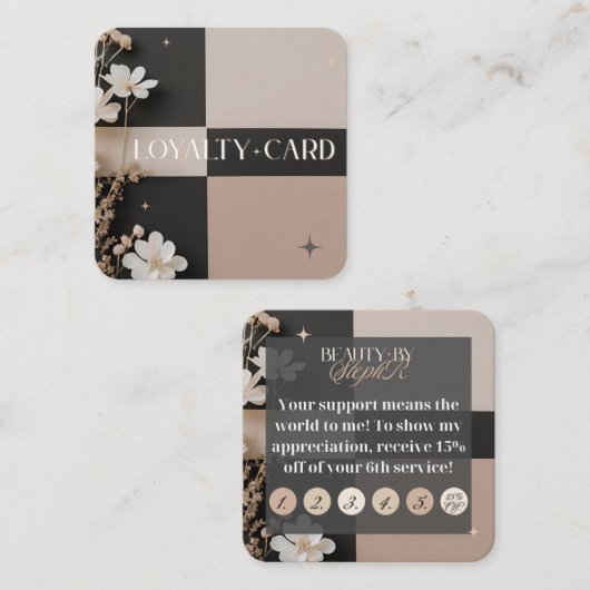 美しいバイステフRカスタムロイヤリティカード スクエア名刺 (正面/裏面)