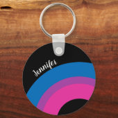 美しいバイセクシャルプライドフラッグかわいいカスタム キーホルダー (裏面)