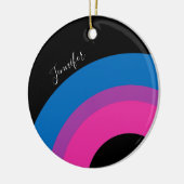 美しいバイセクシャルプライドフラッグかわいいカスタム セラミックオーナメント (左)