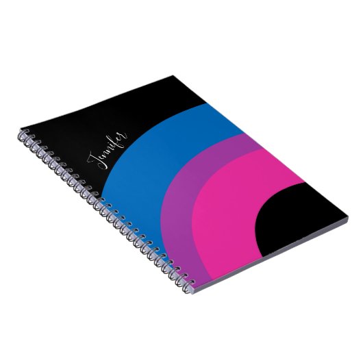 美しいバイセクシャルプライドフラッグかわいいカスタム ノートブック (右側)