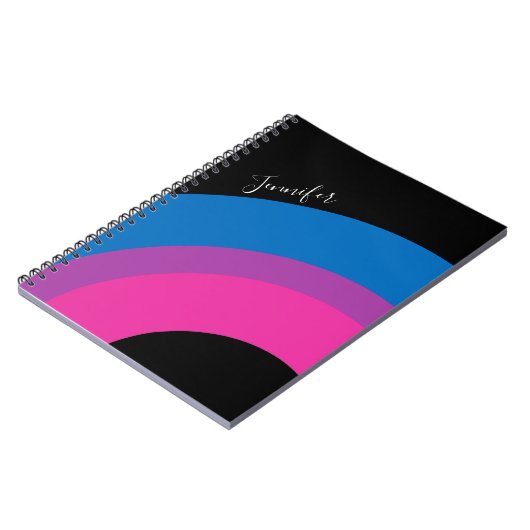 美しいバイセクシャルプライドフラッグかわいいカスタム ノートブック (左側)