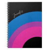 美しいバイセクシャルプライドフラッグかわいいカスタム ノートブック (正面)