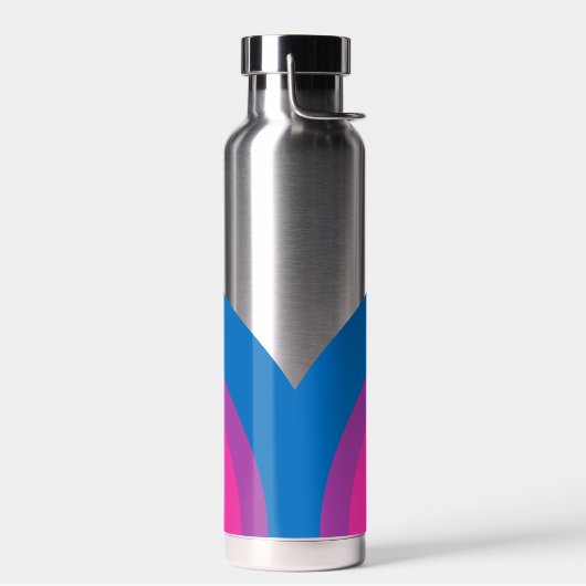 美しいバイセクシャルプライドフラッグかわいいモノグラム ウォーターボトル (左面)