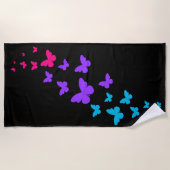 美しいバタフライアンドロギー性プライドデザイン ビーチタオル (正面)