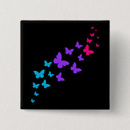 美しいバタフライアンドロギー性プライドデザイン 缶バッジ