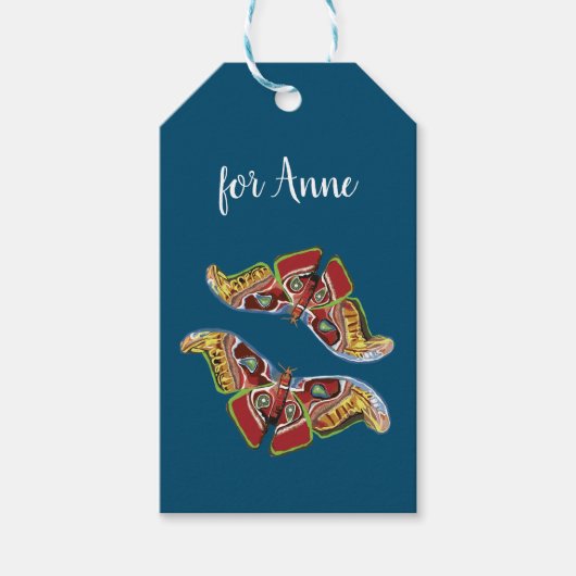 美しいバタフライアート ギフトタグ (正面)