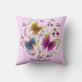 美しいバタフライアート クッション (裏面)