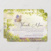 美しいバタフライガーデンデライトサンキューカード 招待状 (正面/裏面)