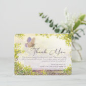 美しいバタフライガーデンデライトサンキューカード 招待状 (スタンド正面)