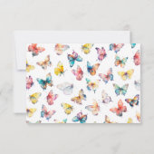 美しいバタフライガールの誕生日写真 サンキューカード (裏面)