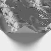 美しいバタフライグレーブラックラッピング紙 ラッピングペーパー (角)